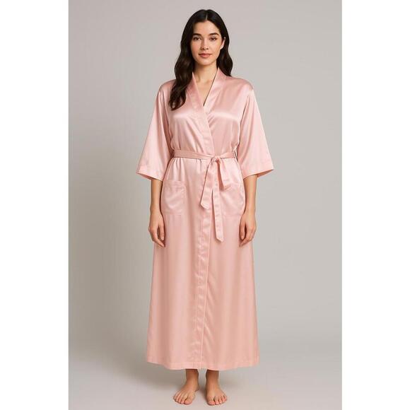 Vintage Victoria's Secret Pink Satin Robe - Medium with matching Nightgown - Picture 1 of 10
